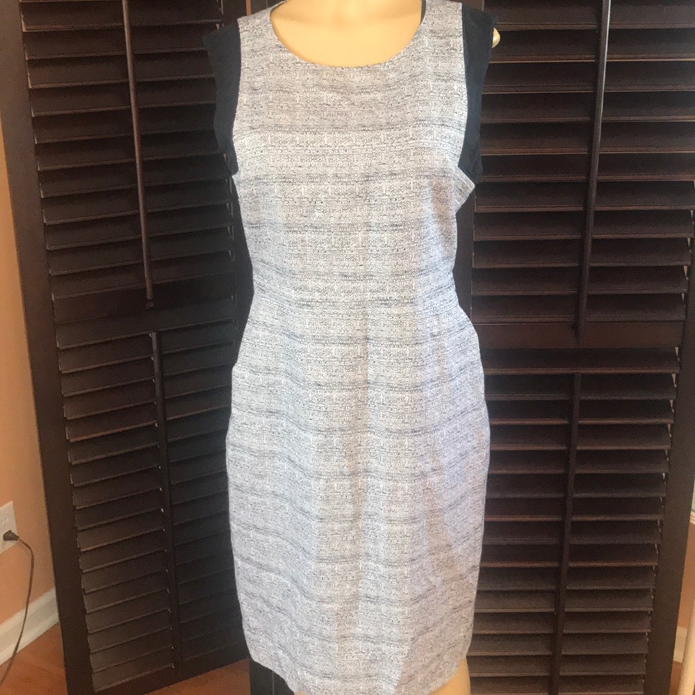J Crew Dress Navy Grey Size 12